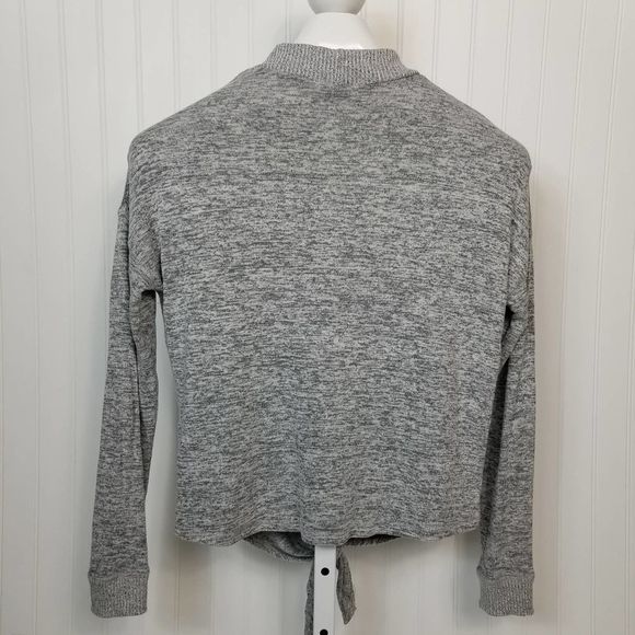 Dex Tie Front Sweater Gray Small - Picture 2 of 6